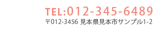 Tel:012-345-6789 〒012−3456 見本県見本市サンプル1−2